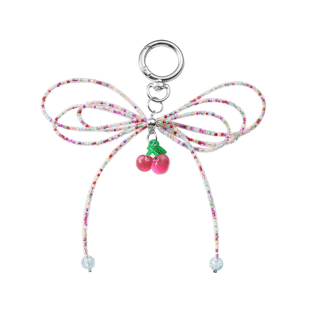 Keypus - Double Layer Beaded Bow Keychain