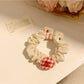 Gifty Sweet Plaid Cherry Hair Tie displayed on a white background highlighting the plaid design