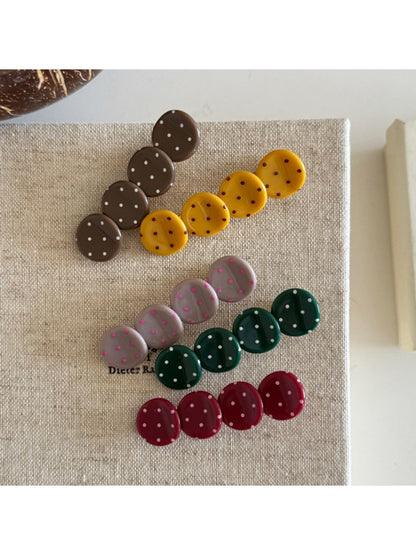 Beau - Polka Dot Acrylic Side Bangs Hair Clip
