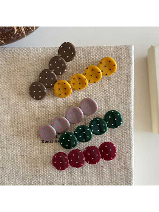 Beau - Polka Dot Acrylic Side Bangs Hair Clip