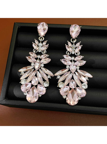 Earedge - Vintage Style Teardrop Rhinestone Earrings