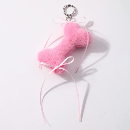 Keypus - Cute Plush Bone and Bow Keychain