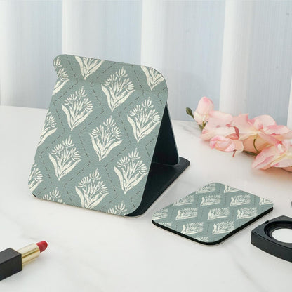 Mirroray - Double Sided Floral Print Folding Makeup Mirror