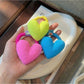 Gifty - Padded Heart Polyester Fabric Hair Tie