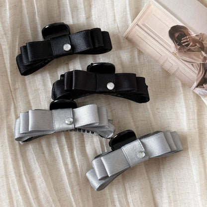 Beau - Satin Bow Detail Everyday Claw Hair Clip