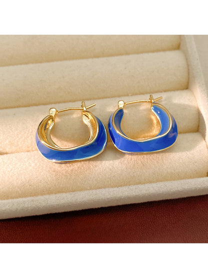 Earedge - Vintage Style Irregular Round Hoop Earrings