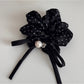 Gifty - Satin Look Ruffled Bow Accent Scrunchie