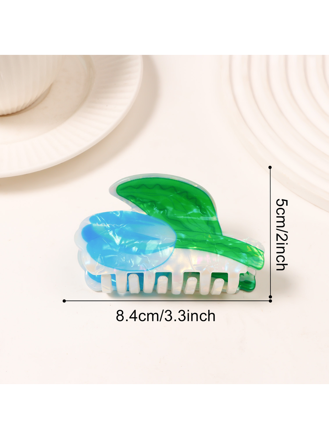 Beau - Sweet Floral Glossy PVC Hair Claw Clip
