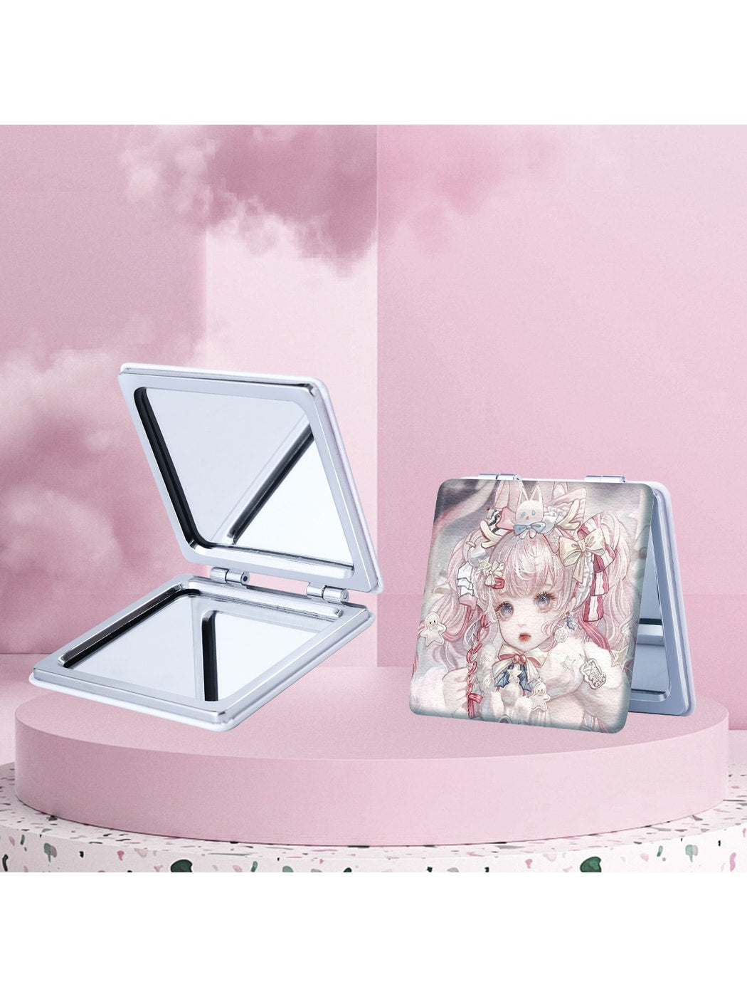 Mirroray - Printed Foldable Portable Makeup Mirror