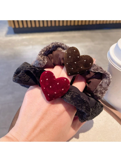 Gifty - Polka Dot Heart Voluminous Scrunchie