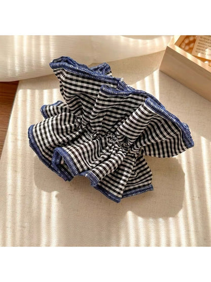 Gifty - Adorable Multicolor Plaid Fabric Scrunchie