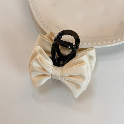 Beau - Double Bow Satin Look Claw Clip