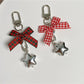 Keypus - Five Point Star Bow Flocked Holiday Keychain