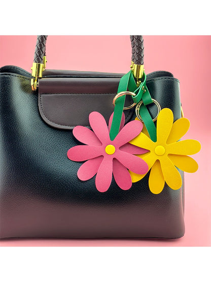 Keypus - Daisy Inspired PVC Flower Pendant Keychain