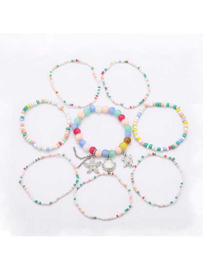 Close-up of Lovra bracelet showing detailed arrangement of small multicolored beads