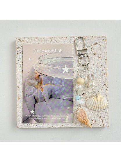 Keypus - Plastic Alloy Marine Motif Beaded Bag Keychain