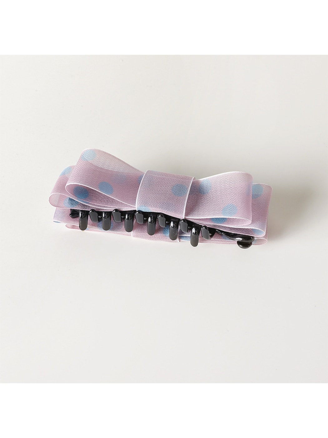 Beau - Polka Dot Double Layer Bow Banana Clip
