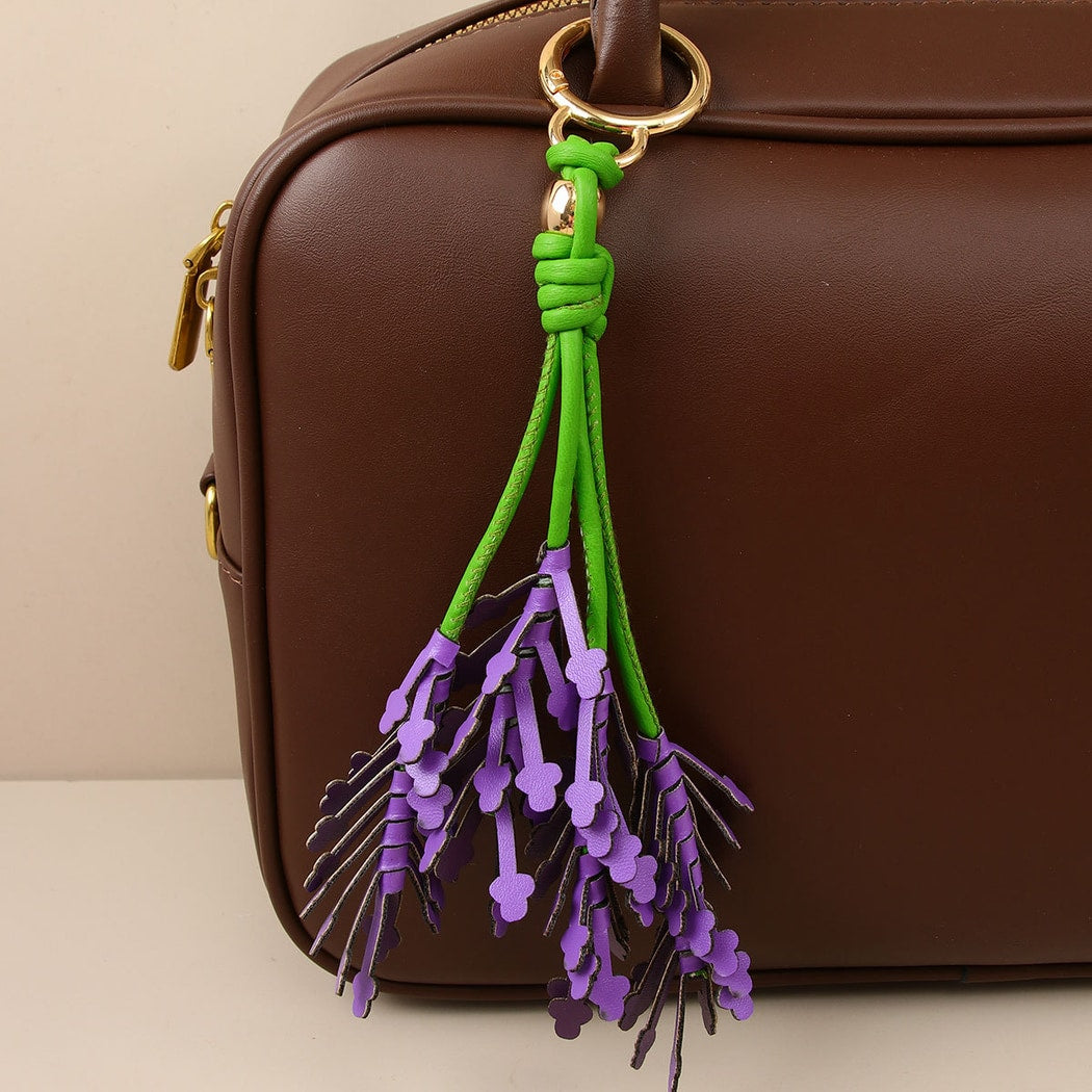Keypus - Lavender Flower Tassel Bag Charm Keychain