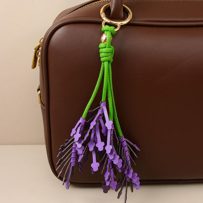 Keypus - Lavender Flower Tassel Bag Charm Keychain