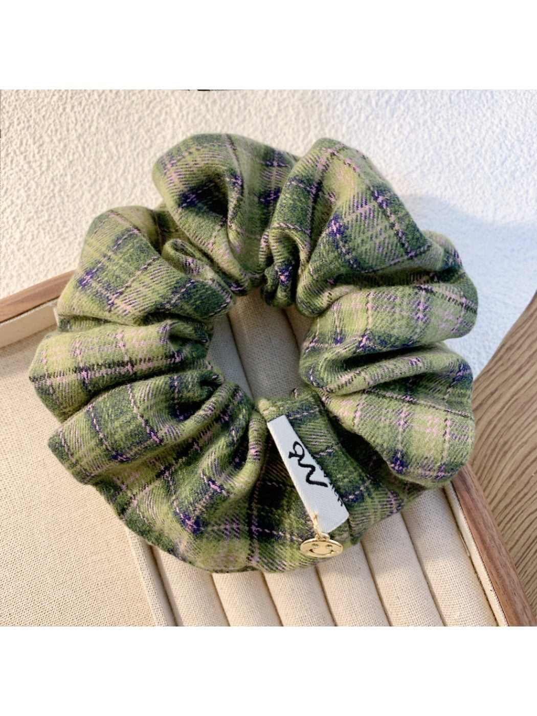 Gifty - Elegant Forest Plaid Scrunchie