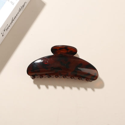Beau - Glossy Leopard Print Rectangular Claw Clip