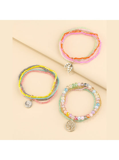 Lovra - Multi-Row Elastic Cord Beaded Bracelet