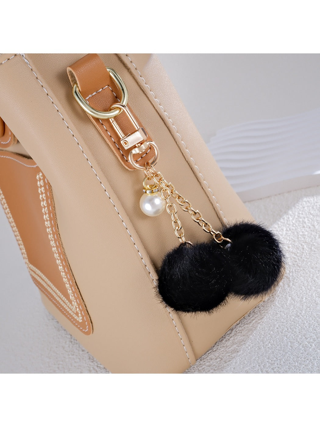 Keypus - Double furball pendant keychain