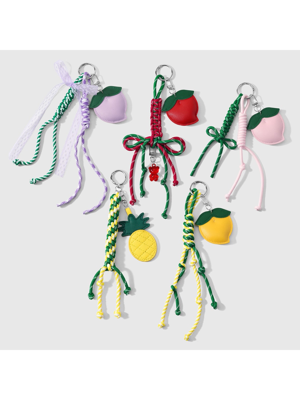 Keypus - Y2K Style Peach Pineapple Bag Pendant Keychain