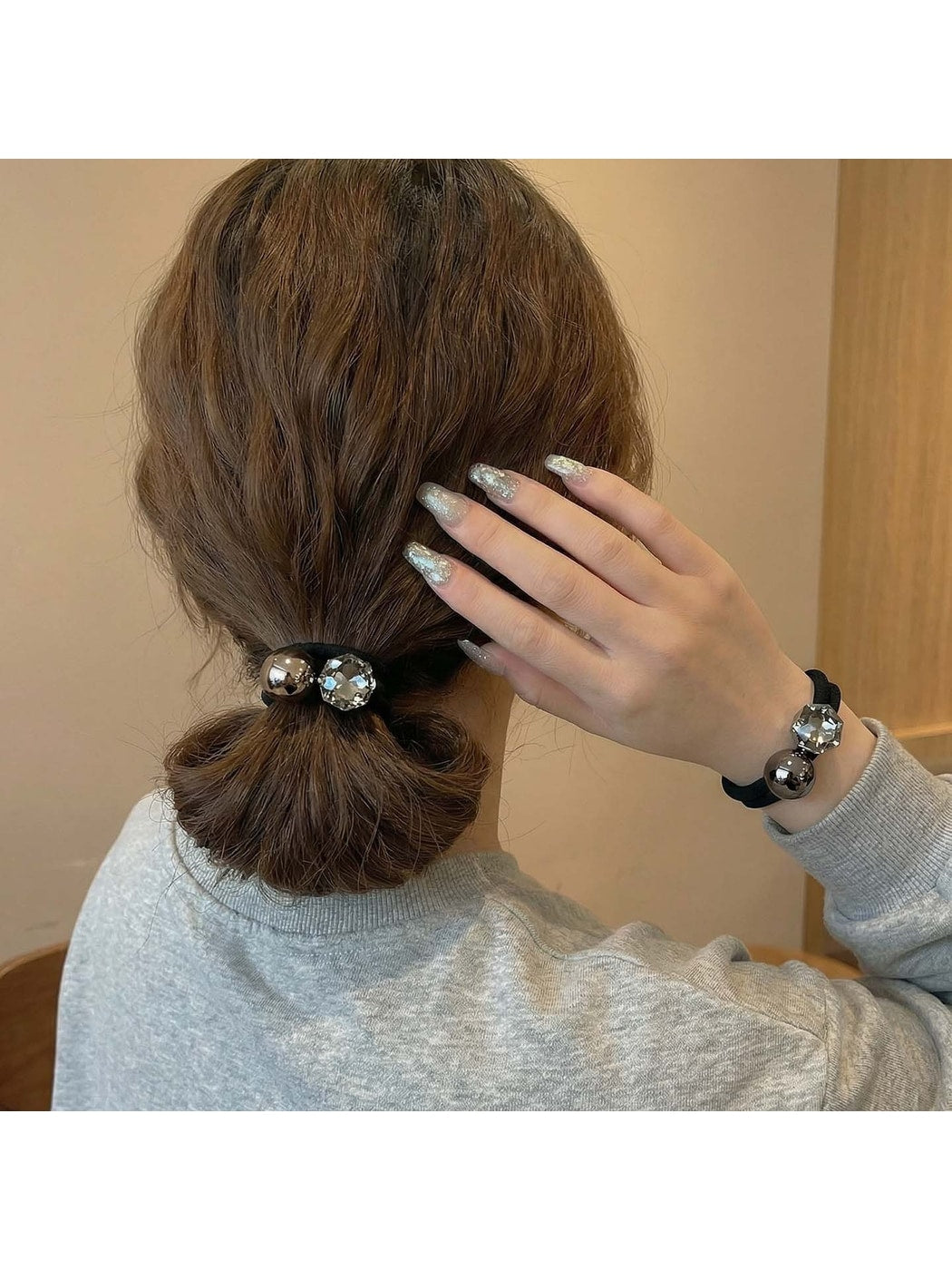 Gifty - Geometric Shiny Accent Textured Hair Tie