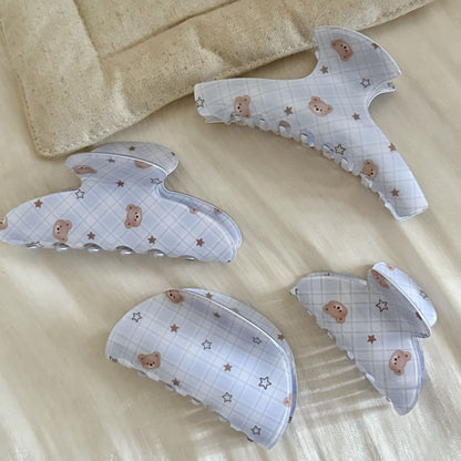 Beau - Cute Bear Print Acetate Hair Claw Clip