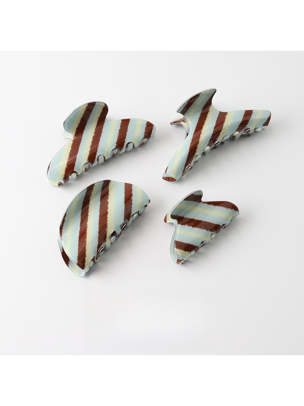Beau - Retro Inspired Striped PVC Hair Claw Clip