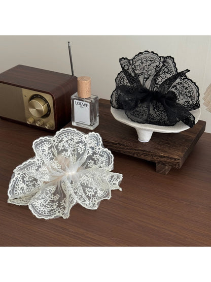 Gifty - Double Layer Lace Embroidered Scrunchie Elegant