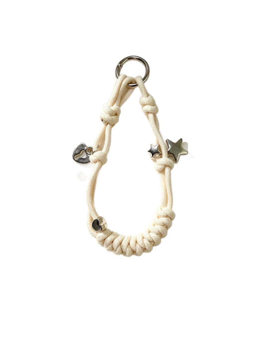 Keypus - Star Detail Woven Phone Strap Alloy Keychain