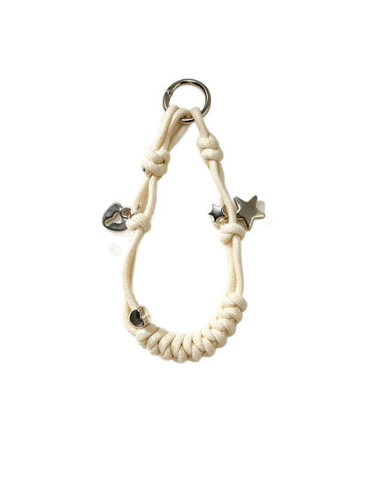 Keypus - Star Detail Woven Phone Strap Alloy Keychain