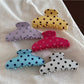 Beau - Polka Dot Fan Shape Resin Claw Clip