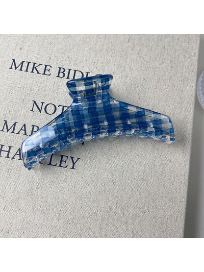 Beau - Blue Plaid Claw Clip