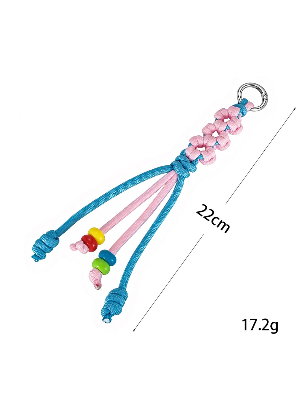 Keypus - Colorblock Floral Beaded Woven Bag Charm Keychain