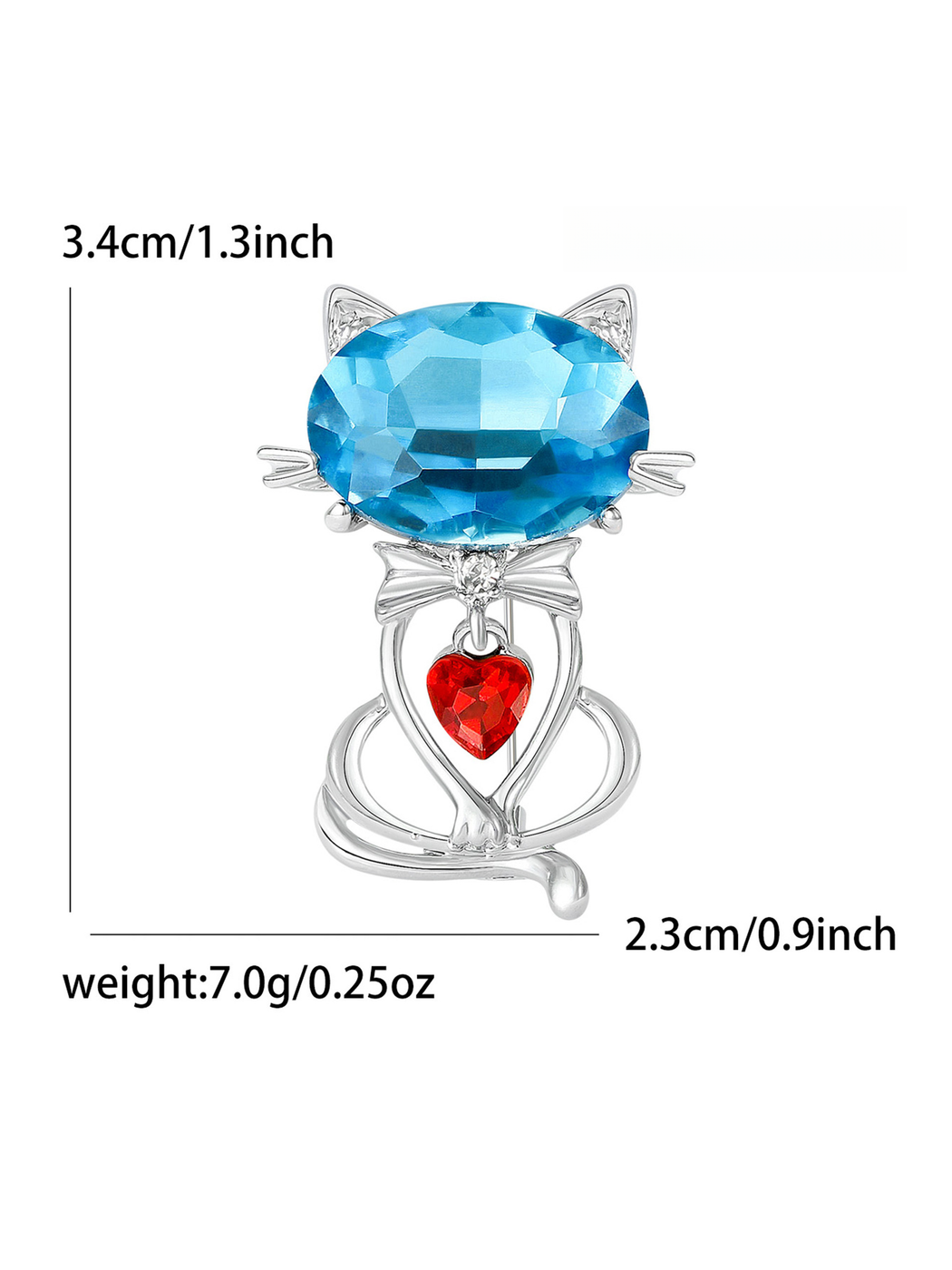 Brovia - Simple Cat Pendant Alloy Brooch Pin
