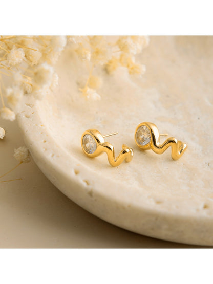 Earedge - Elegant Wavy Line Earrings