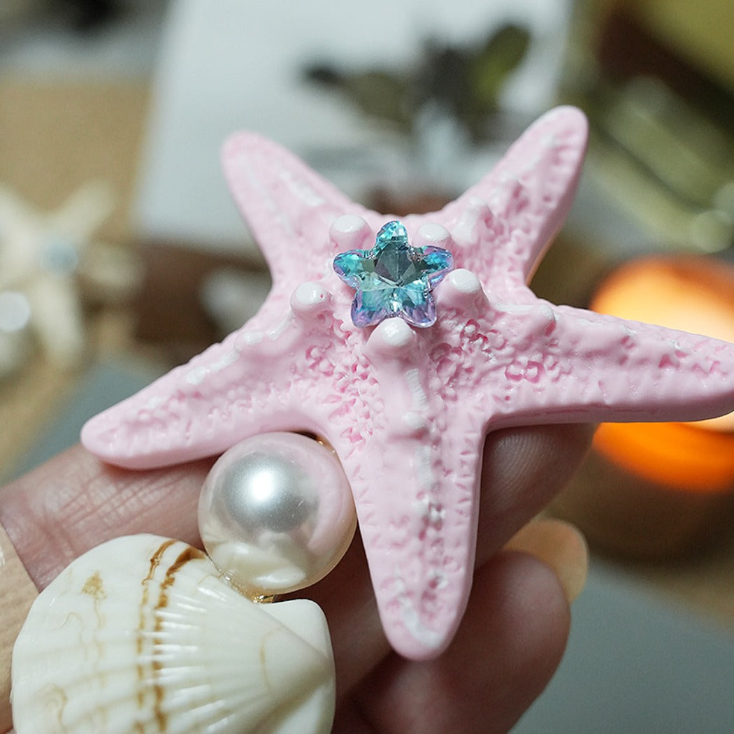 Beau - Starfish Shell-Accent Alligator Hair Clip