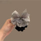 Gifty - Gray Layered Bow Mesh Look Ponytail Hair Tie