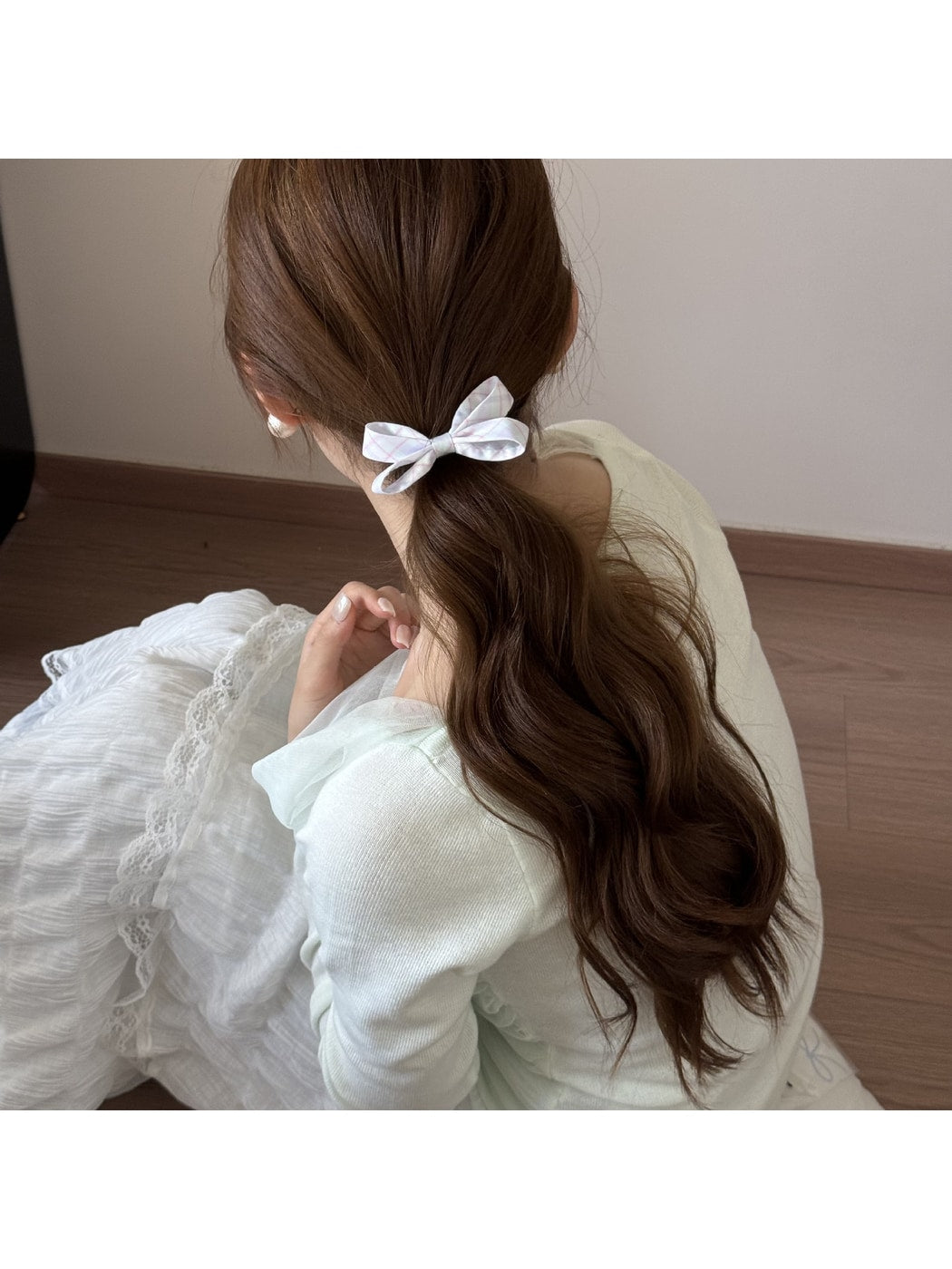Gifty - Sweet Style Plaid Bow Decorative Ponytail Hair Tie