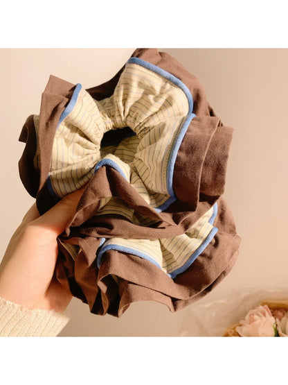 Gifty - Colorblock Striped Double Layer Scrunchie