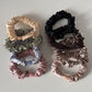 Gifty - Soft Muted Tone Satin Ruffle Scrunchie