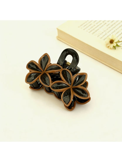 Beau - Double Flower Petal Cutout Claw Hair Clip