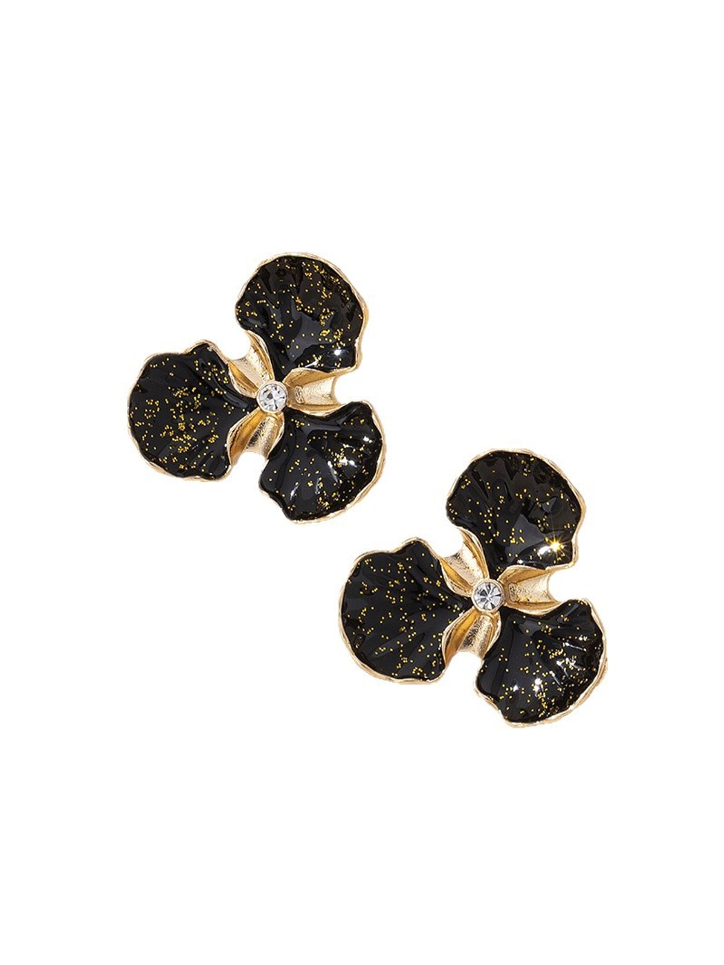 Earedge - Vintage Floral Oil-Dropped Alloy Stud Earrings