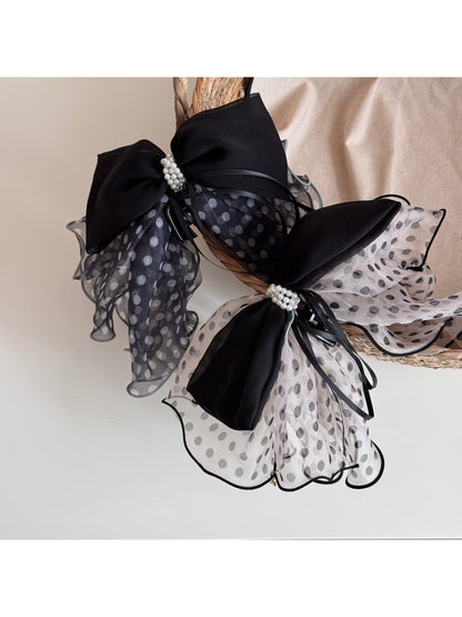 Gifty - Polka Dot Ruffle Edge Polyester Scrunchie