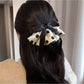 Beau - Polka Dot Ribbon Bow Spring Hair Clip