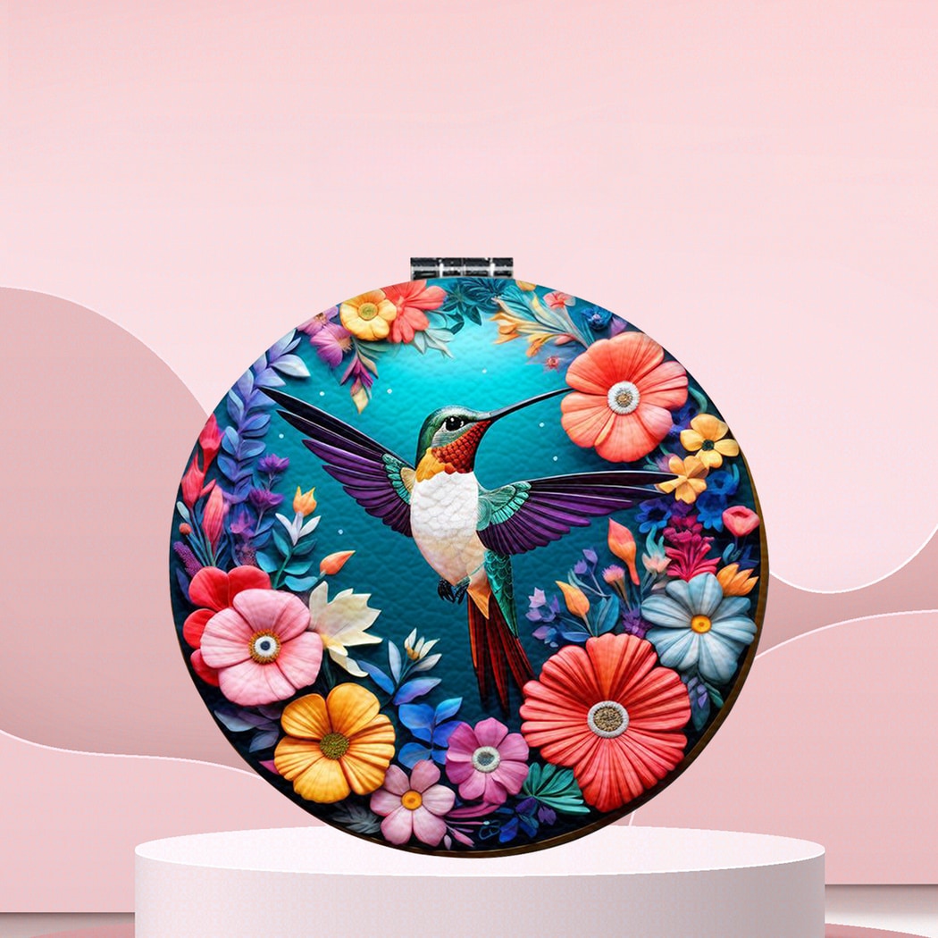 Mirroray - PU Frame Compact Handheld Folding Mirror