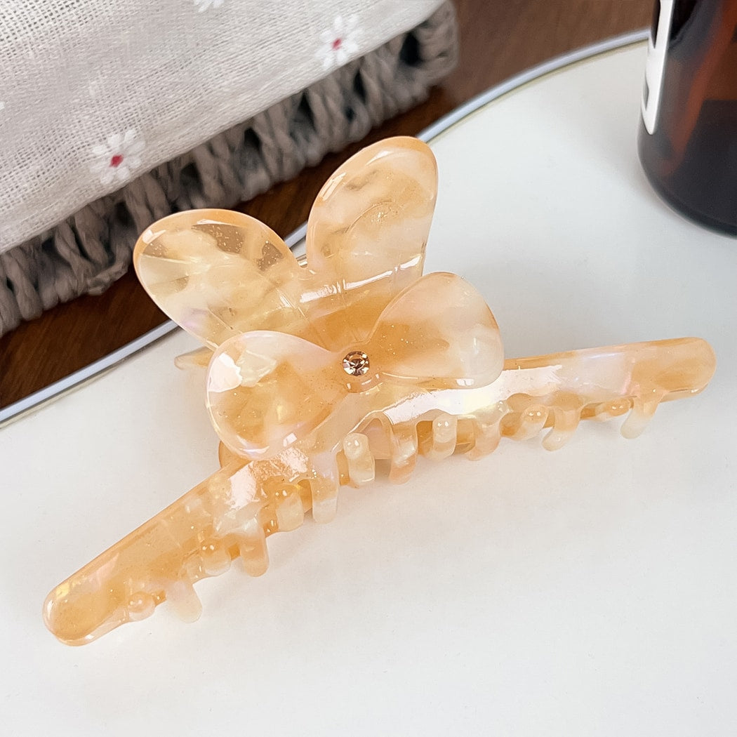 Beau - Acetate Board Bow Detail Decorative Claw Clip